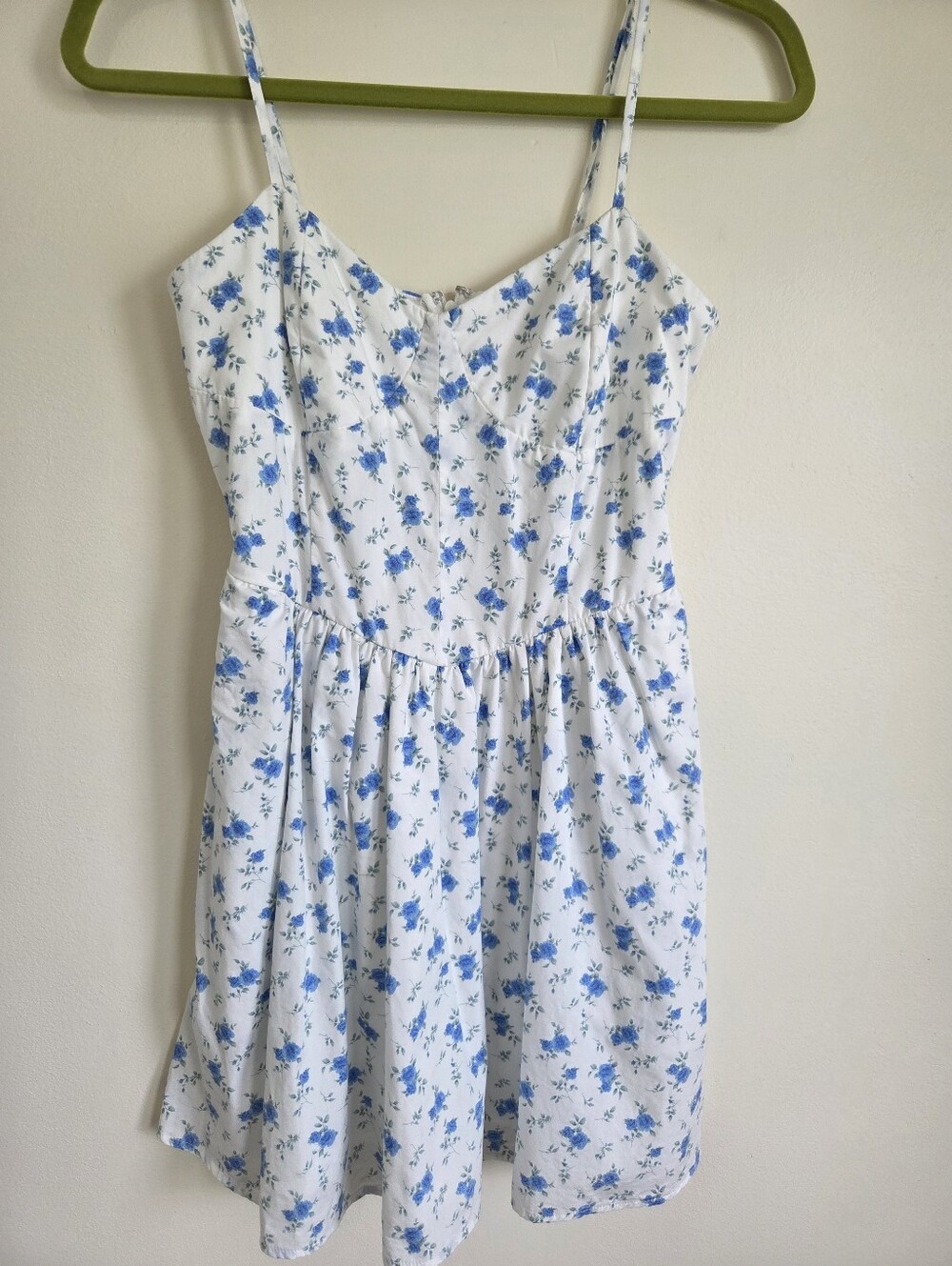 Altar'd State White And Blue Foral Dress